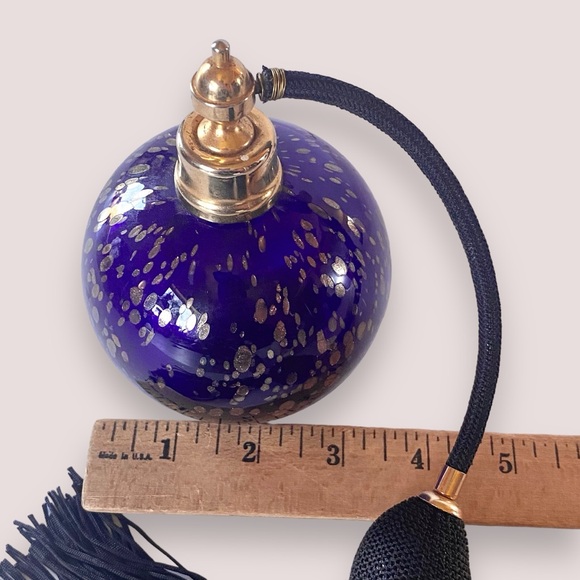 *RESERVED FOR MANDY*Glass Act Studio Royal Blue Gold Flecks Atomizer Spritzer - Picture 11 of 11